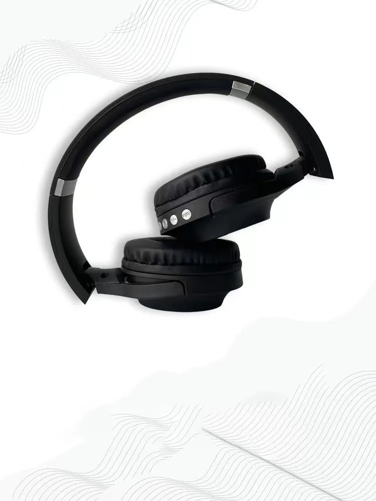 Rominetak Lightweight over-ear headset for Computer, built-in mics, Wireless and Mobile, Black