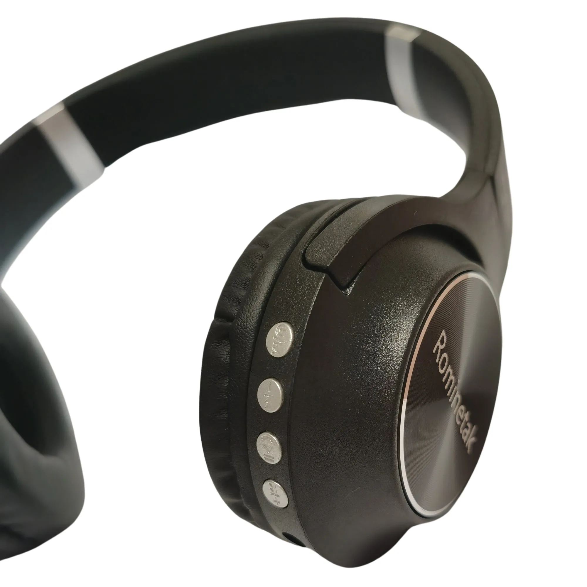 Rominetak Lightweight over-ear headset for Computer, built-in mics, Wireless and Mobile, Black
