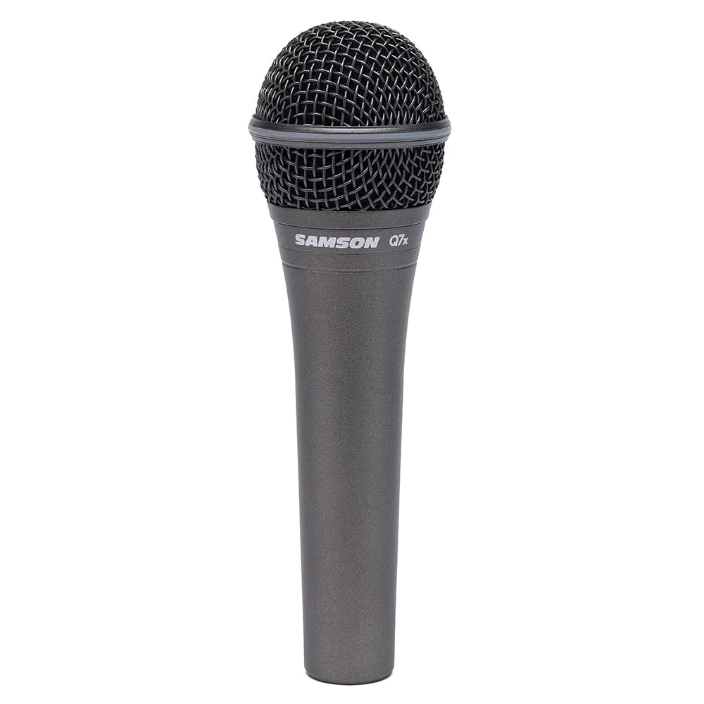 Samson Q7X Professional Supercardioid Dynamic with Mic Clip for Vocal and Instrument Recording, Studio, Live Performance, Karaoke, with 50Hz to 16kHz Frequency Response, Neodymium Mic Element, Die-Cast Body & Gold-Plated XLR Connectors