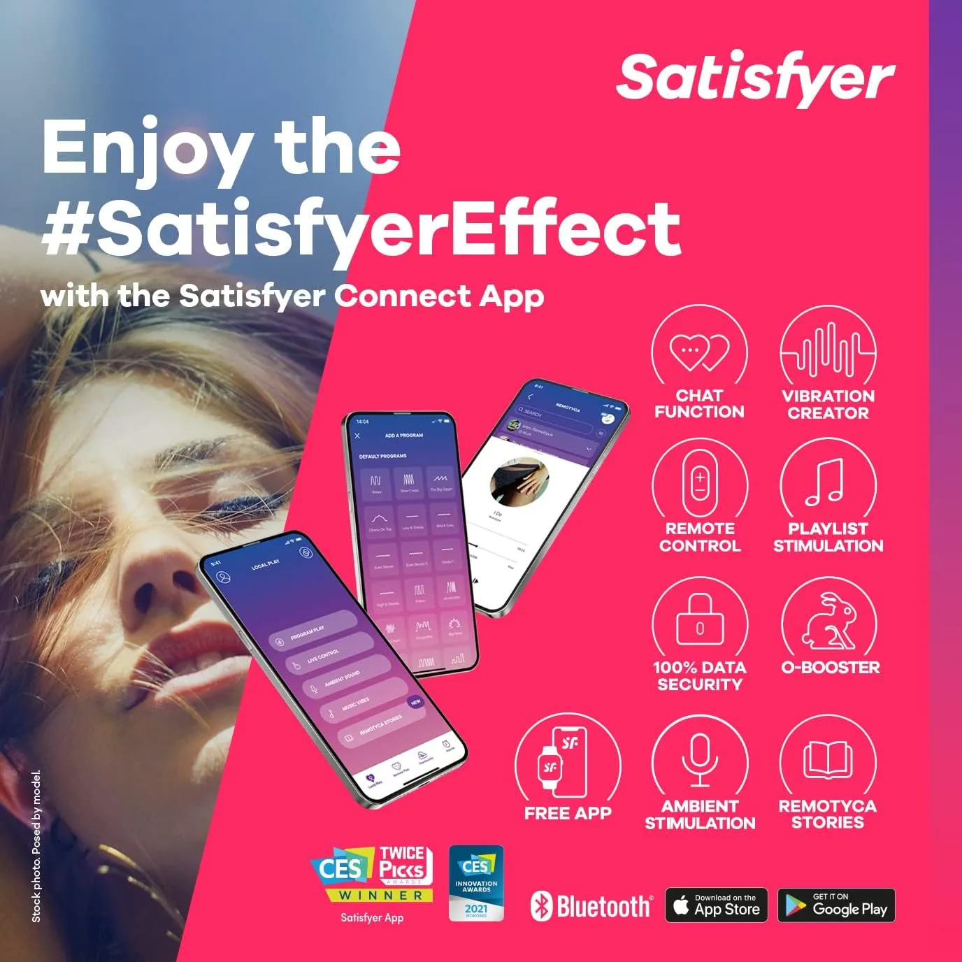 SATISFYER Twirling Pro  Hybrid Clitoral Air Pulse Stimulator & Tip Vibrator (App Controlled) - Dark Red