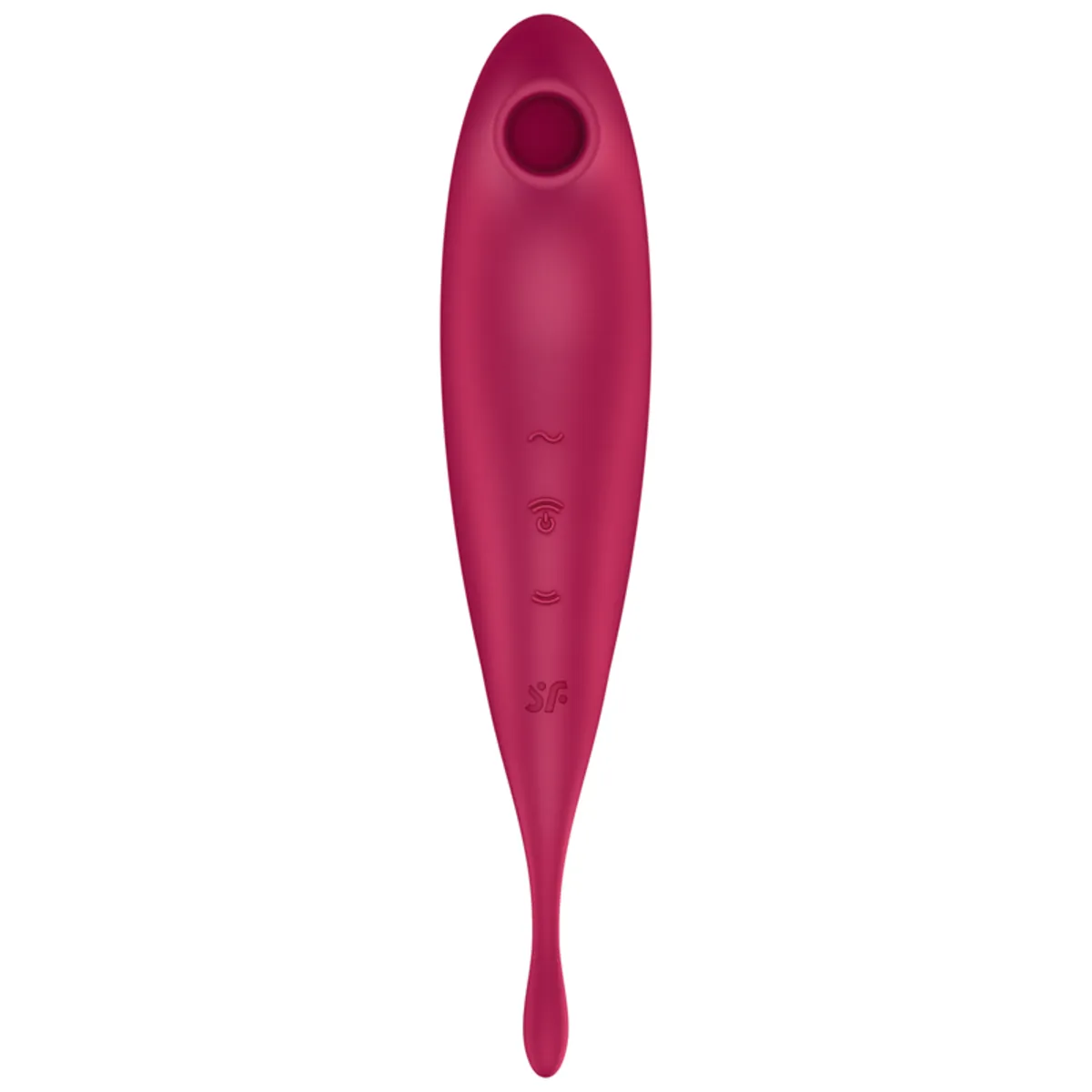 SATISFYER Twirling Pro  Hybrid Clitoral Air Pulse Stimulator & Tip Vibrator (App Controlled) - Dark Red