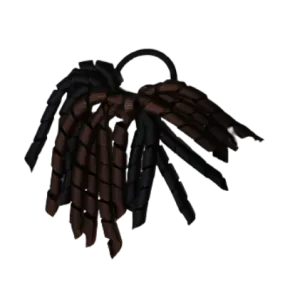 School Hair Accessories Short Curly Ponytail Streamer Hair Tie - Brown (28 colours options to pick from)