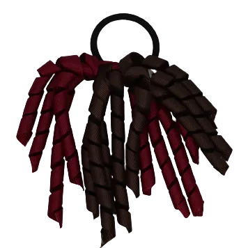 School Hair Accessories Short Curly Ponytail Streamer Hair Tie - Brown (28 colours options to pick from)