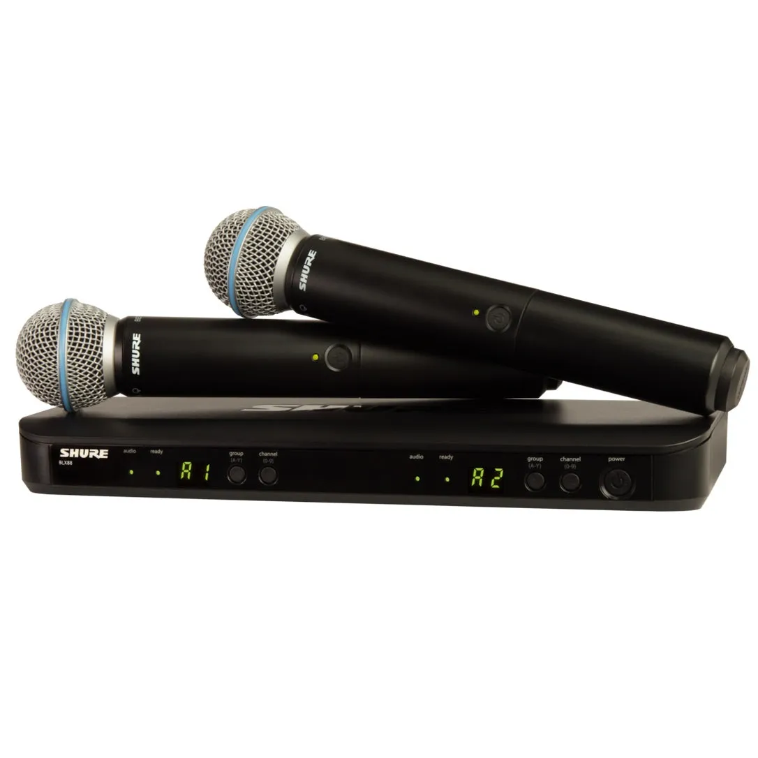 Shure BLX288/B58-H10 Dual Channel Handheld Wireless System with (2) B58 Handheld Mics (542-572 MHz)