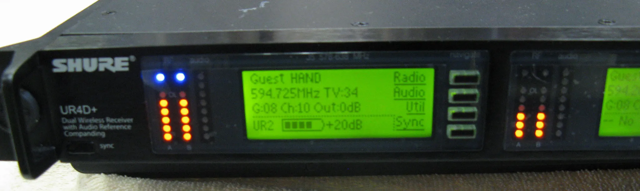 Shure UR4D  & UR2 SM58 Wireless Mic Set