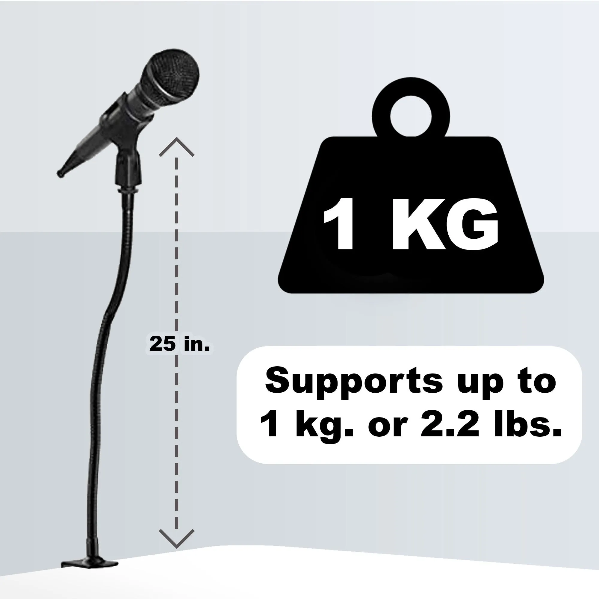Skywin Goose Neck Mic Holder - Desk Mic Stand and Desktop Mic Stand with Secure and Strong Mic Support, Adjustable Position for Various Uses