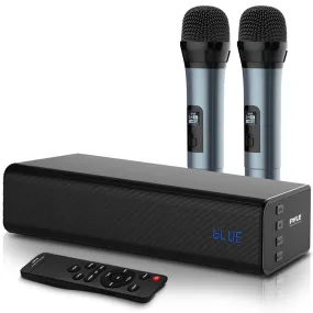 Soundbar With Wireless Microphone - Karaoke Microphone System, 10'' Bluetooth, Usb/Aux-In/Aux Out, Remote Control