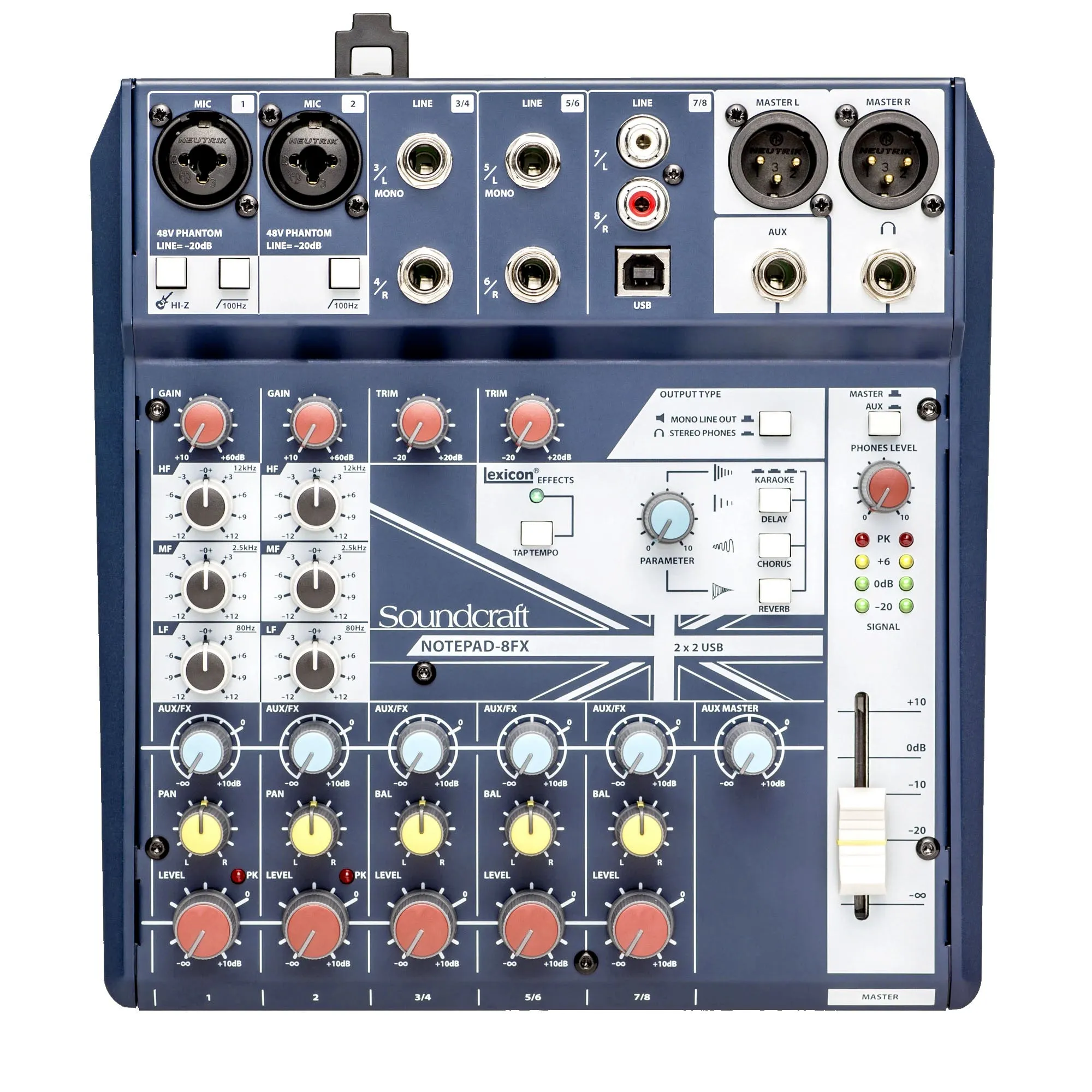 Soundcraft NOTEPAD-8FX Small-format Analog MIxer w/ Effects, USB