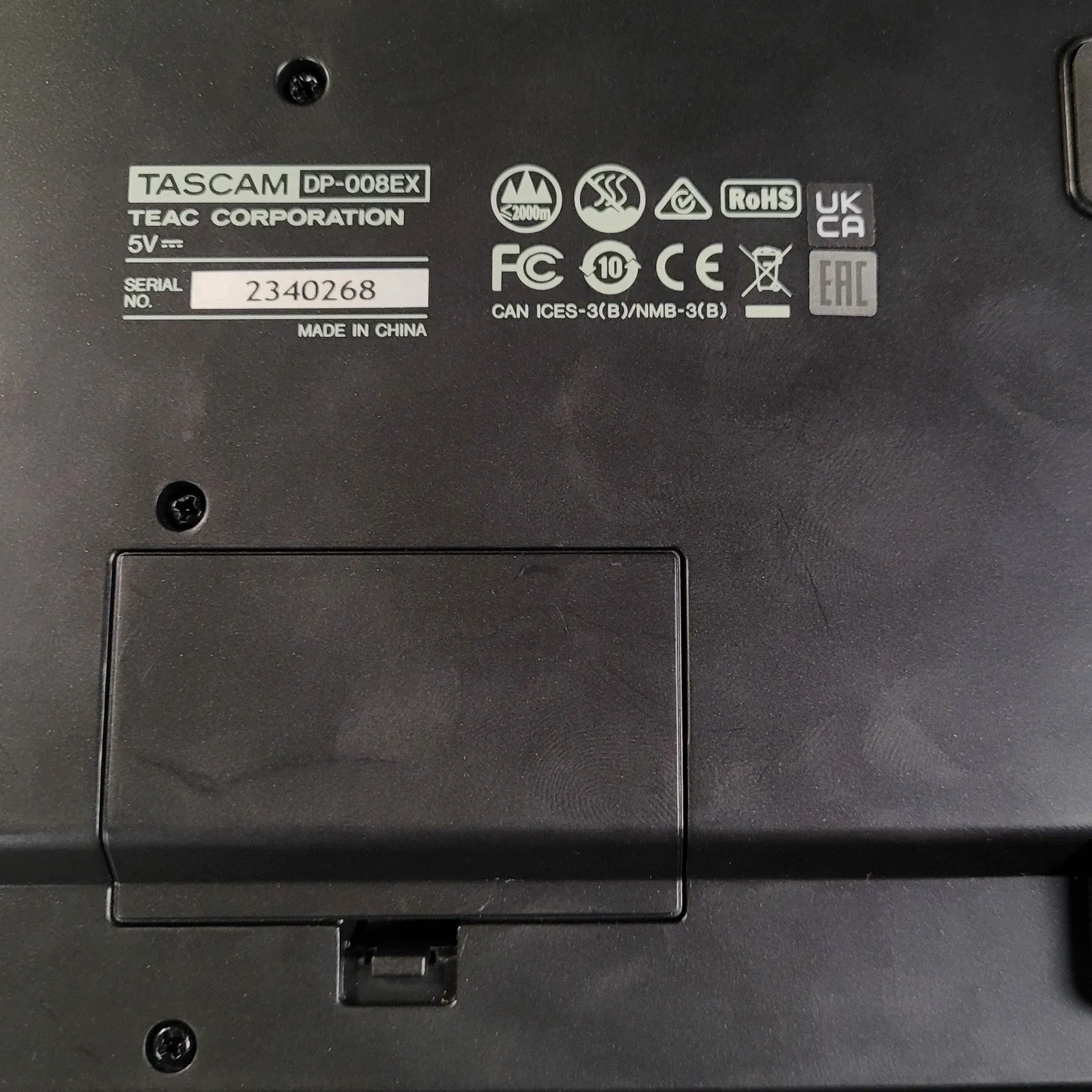 Tascam DP-008 EX Pocket Studio, Missing Power Supply