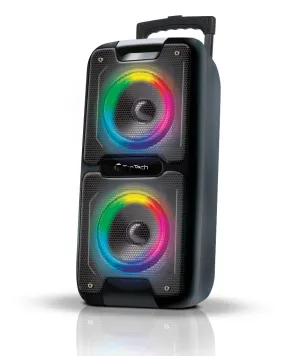 TOPTECH AL-101, 2x6.5" Bluetooth Speaker with Disco Lights, Karaoke, and 3000W Power