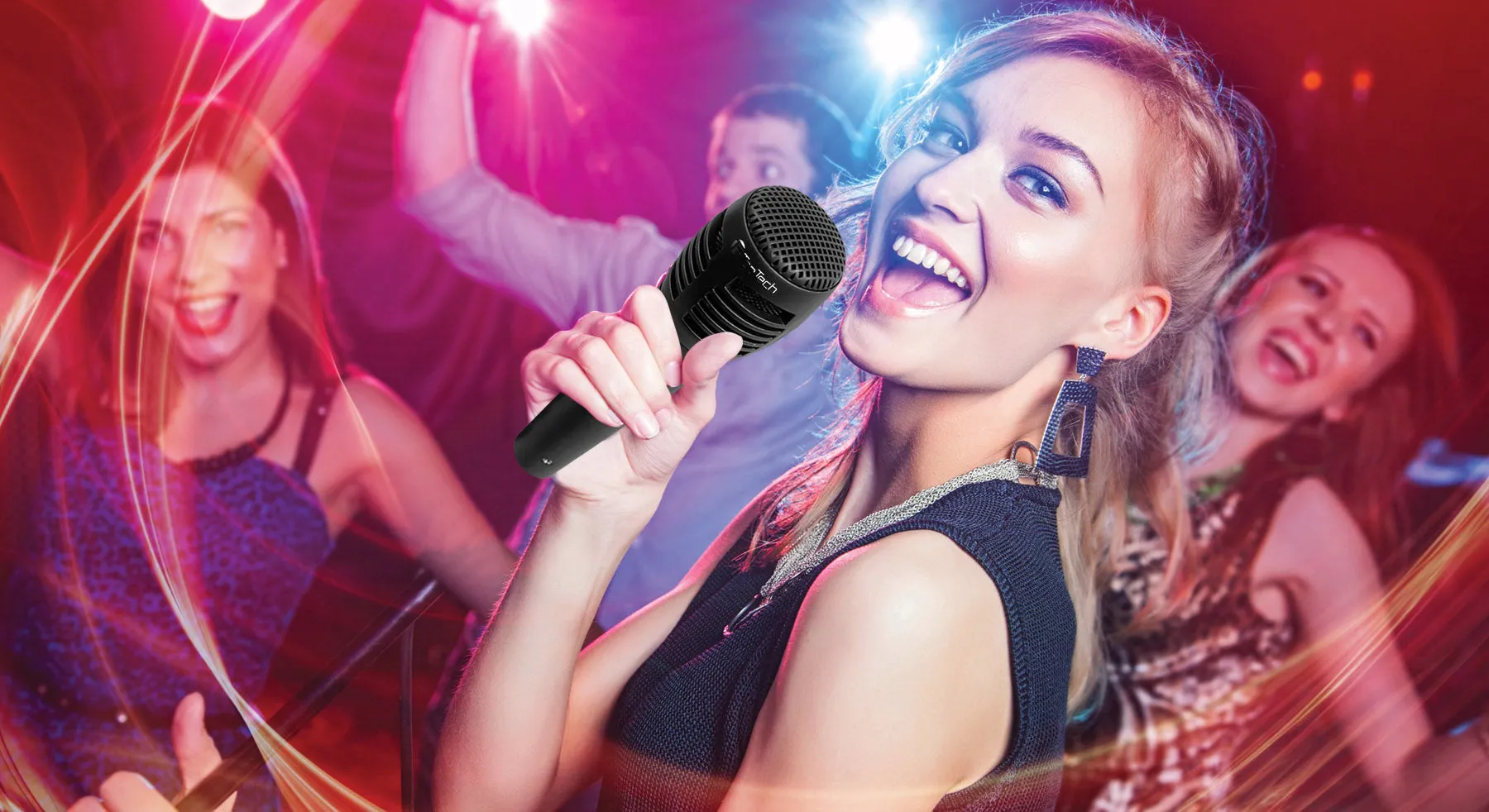 TOPTECH AL-8 8" Bluetooth Speaker, TWS Sound, Neon Light Show, Portable for Outdoors