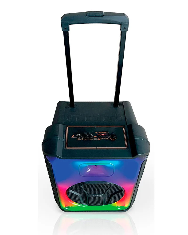 TOPTECH Angel-112 12" Bluetooth Speaker with Flame Effect Lights, 7000W Power, Microphone & FM Radio