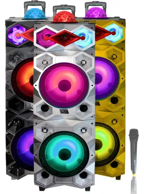 TOPTECH BALL-212: 2x12-Inch Portable Bluetooth Speakers with LED & MIC