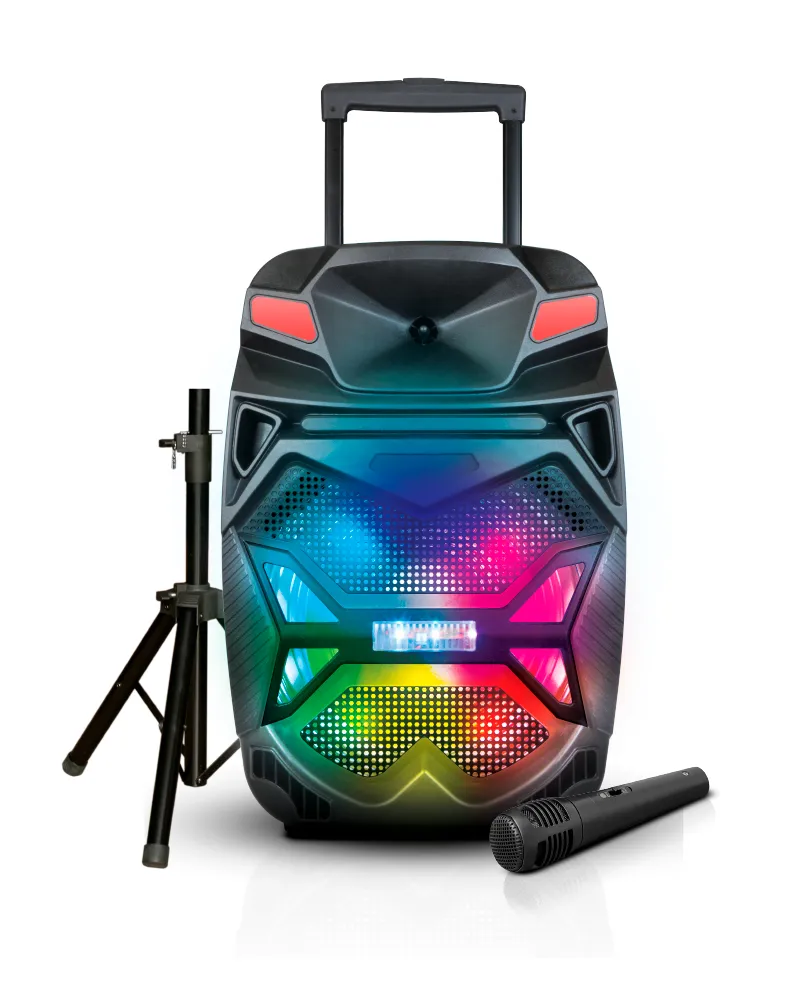 TOPTECH BLADE-15 15" Bluetooth Party Speaker with Disco Lights, Wireless Microphone, 6000W Power