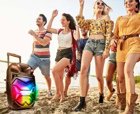TOPTECH BLADE-15 15" Bluetooth Party Speaker with Disco Lights, Wireless Microphone, 6000W Power