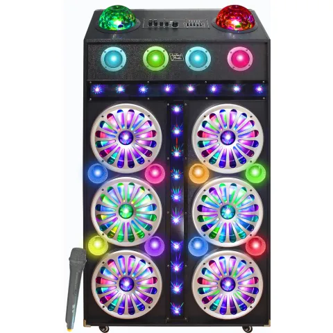 TOPTECH BOOM-610 Portable 6x10 Inch Wireless Speaker with LED Lights & Disco Balls