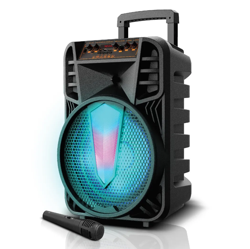 TOPTECH BRAZE-12 12" Portable Bluetooth Speaker, 10000W, Disco Lights, Mic, Karaoke