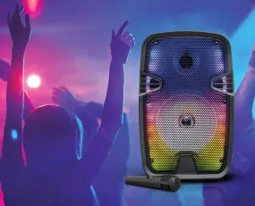 TOPTECH ELITE-8, 8'' Bluetooth Speaker with Flame Lights, Wireless Microphone, 10m Range