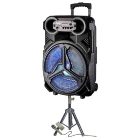 TOPTECH KIK-15 Portable 15" Bluetooth Speaker with 6000W Power, Multicolor Lights