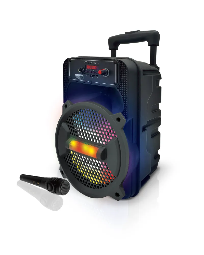 TOPTECH Rock-8 Bluetooth Speaker, 1800W Power, Disco Lights, Microphone, Portable