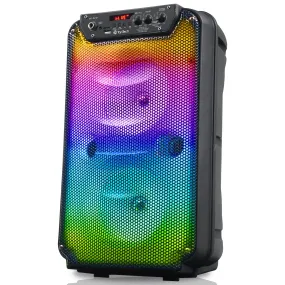 TOPTECH TTA-206 Dual 6'' Woofer Bluetooth Speaker with Stand & LED Flame Lights