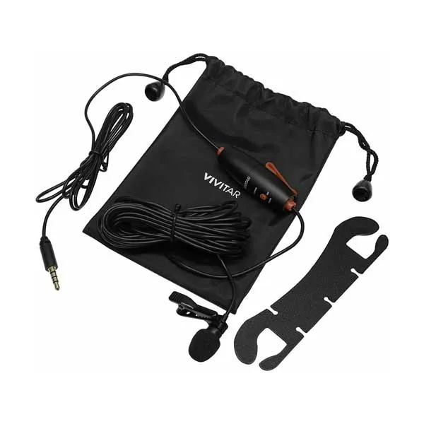 Vivitar VIV-MIC-703L Vlogger Series Mini Lavalier Streaming Microphone