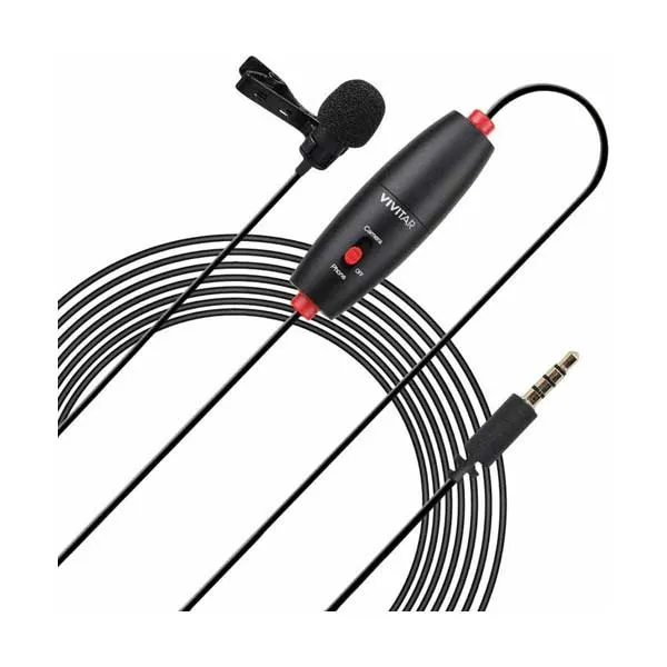 Vivitar VIV-MIC-703L Vlogger Series Mini Lavalier Streaming Microphone