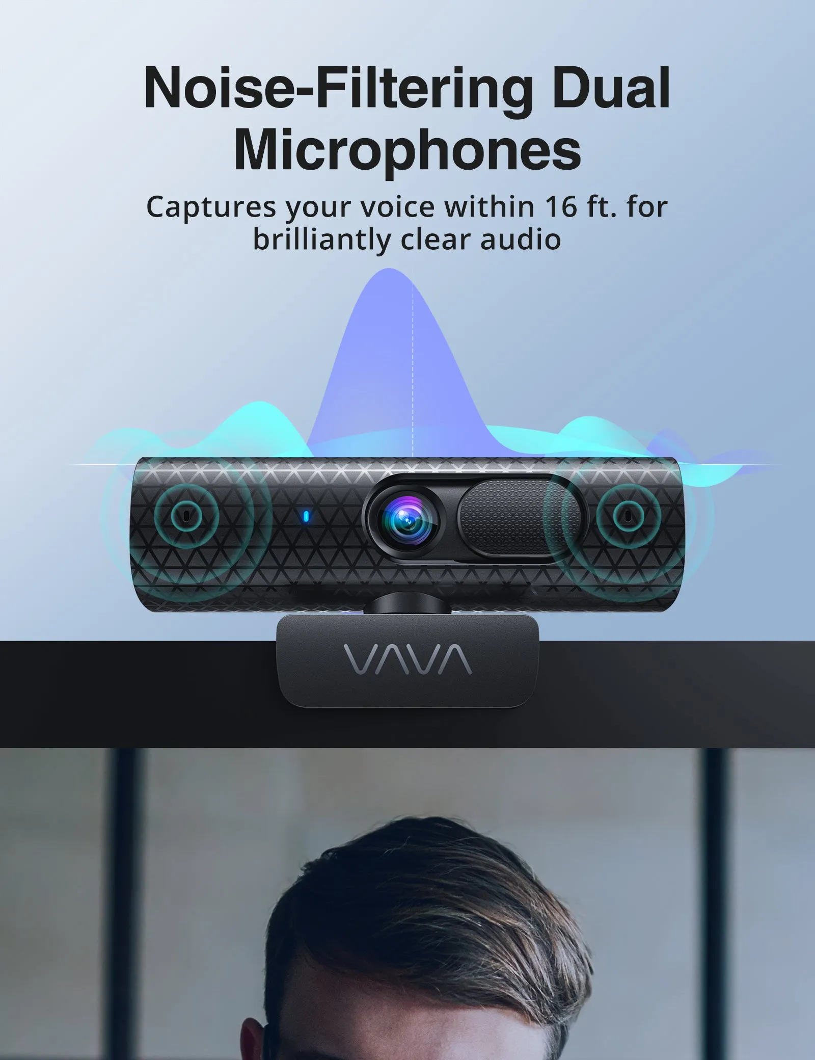 Web Camera with Dual Microphones Autofocus 4X Digital Zoom