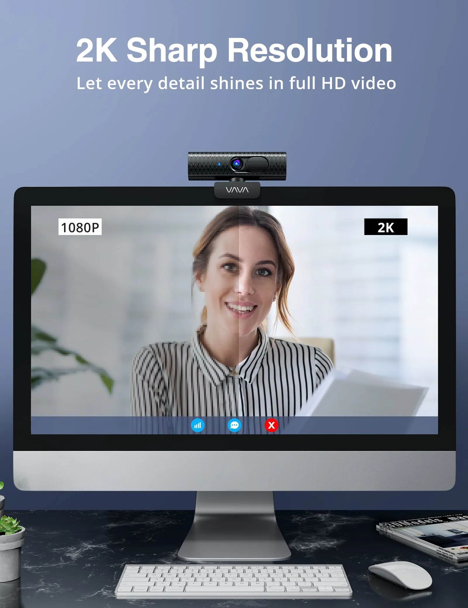 Web Camera with Dual Microphones Autofocus 4X Digital Zoom