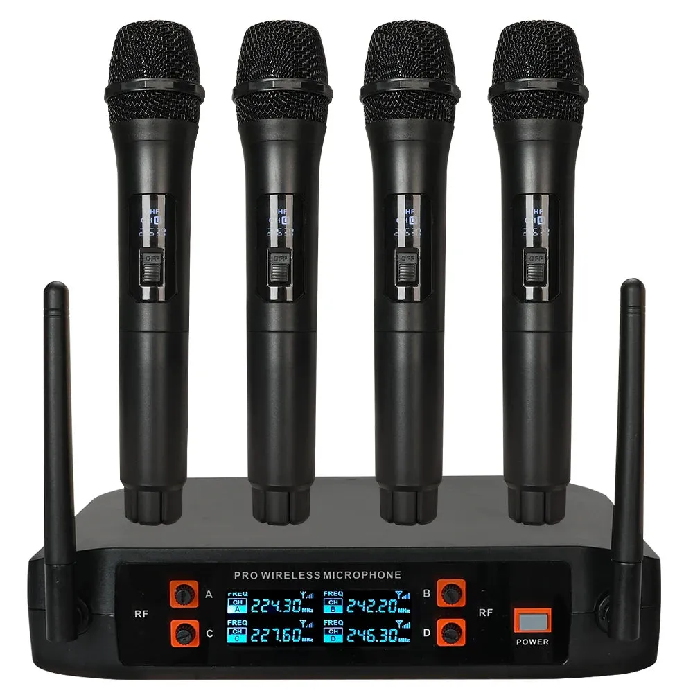 Wireless Karaoke Microphone Professional UHF Cordless Dynamic Mic with Rechargeable Receiver for Voice Amplifier PA System Party