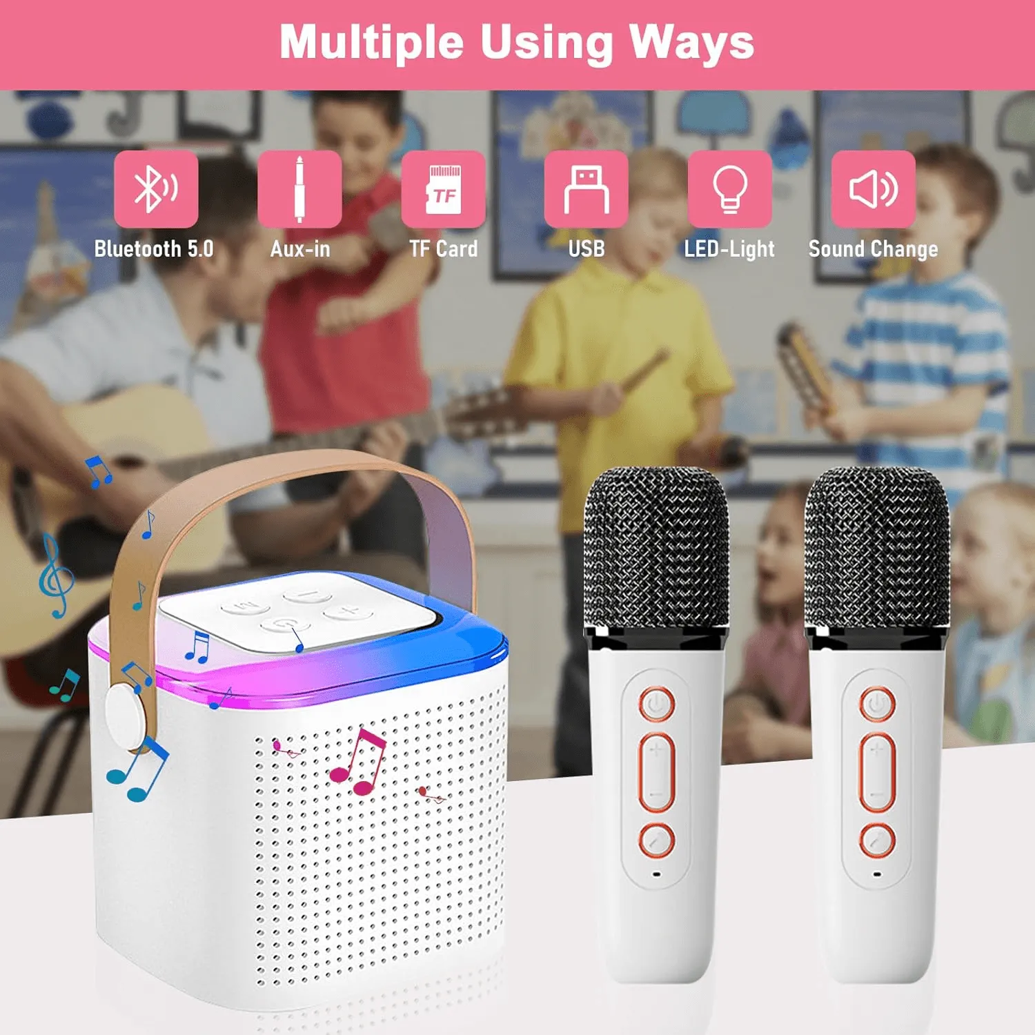 Wireless Portable Karaoke Machine With Dual Microphone - Y1