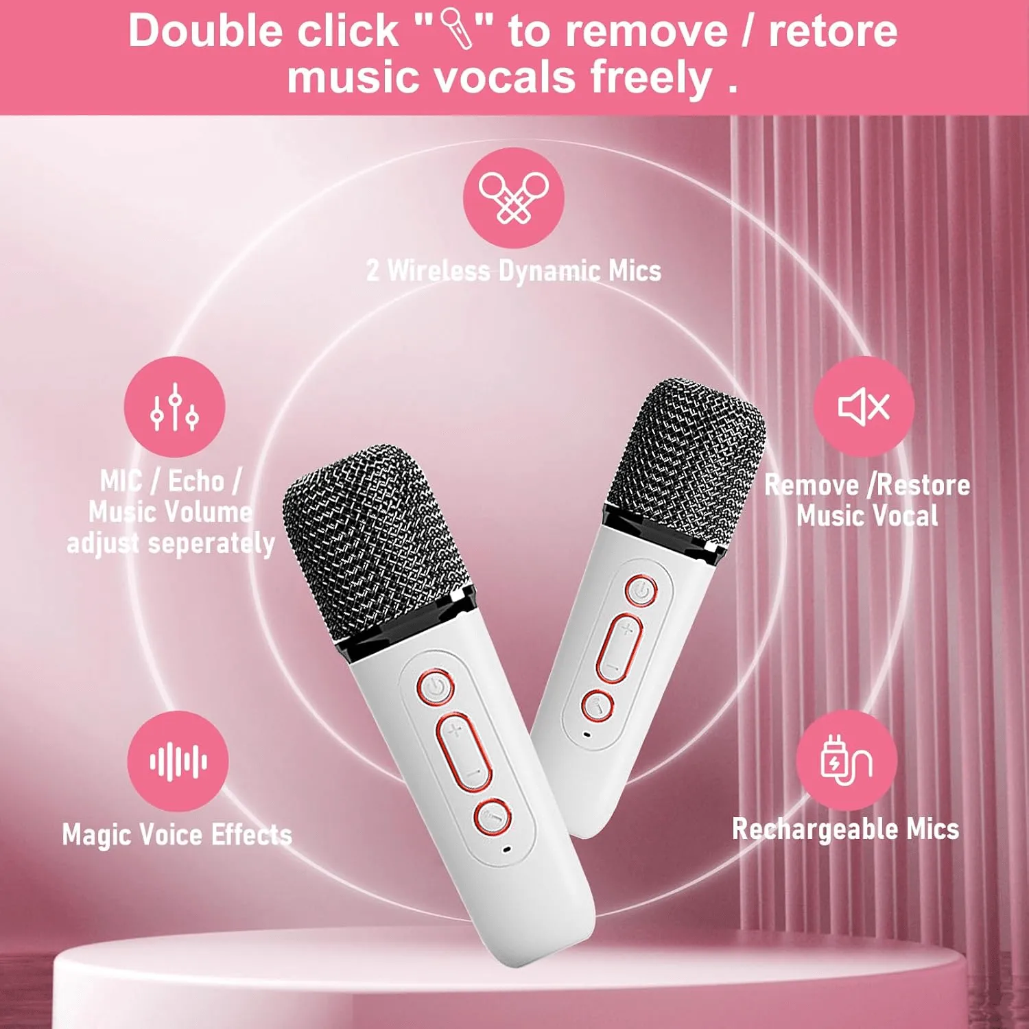 Wireless Portable Karaoke Machine With Dual Microphone - Y1