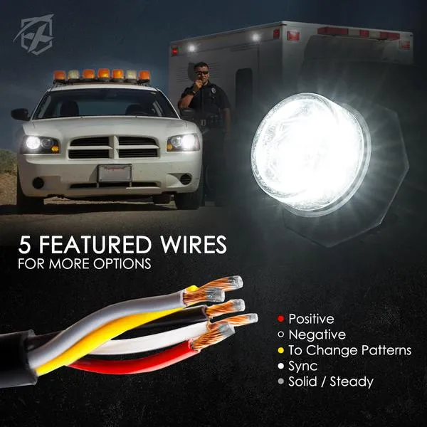 Xprite Conceal Series LED Hide-A-Way Emergency Strobe Light - White / White-Amber / Amber